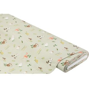 buttinette Baumwolljersey Zootiere mit Elasthan, zartgr&uuml;n-color - Size: 140 cm