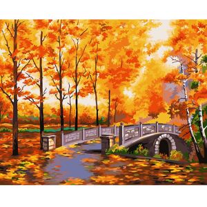 buttinette Malen nach Zahlen auf Leinwand Herbstspaziergang, 40 x 50 cm - Size: 40 x 50 cm