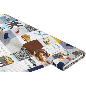 buttinette Baumwollstoff-Digitaldruck Fahrzeuge, Serie Ria, bunt - Size: 160 cm