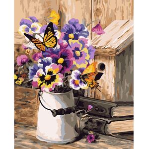 buttinette Malen nach Zahlen auf Leinwand Blumenstrauss, 40 x 50 cm - Size: 50 x 40 cm