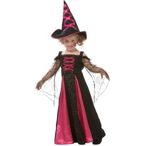 buttinette Hexe-Kost&uuml;m f&uuml;r Kinder, schwarz/pink - Size: Gr. 140/146