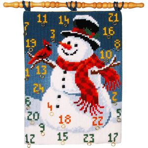 Verachtert Adventskalender Schneemann mit Vogel - Size: 40 x 53 cm