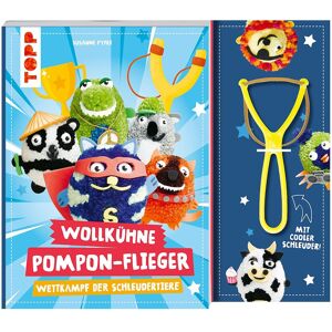 Topp Buch mit Schleuder Wollk&uuml;hne Pompon-Flieger - Size: 64 Seiten