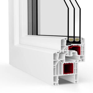 aluplast Ideal 8000 Swiss, Kunststoff-Fenster, Weiss, 510 x 510 mm, einteilig, festverglast, individuell konfigurieren