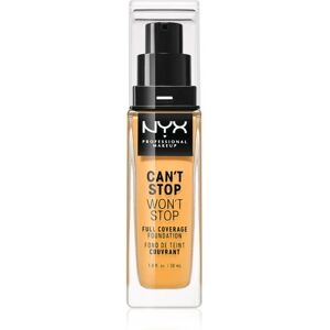 NYX Professional Makeup Can't Stop Won't Stop Full Coverage Foundation Make-up mit hoher Deckkraft Farbton 14 Golden Honey 30 ml