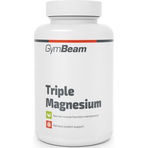 GymBeam Triple Magnesium Kapseln zur Unterstützung der normalen Funktion des Nervensystems, der Muskeln und der Zähne sowie zur Reduzierung der Müdigkeit 90 Kapseln