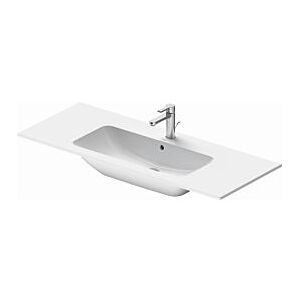 Duravit Me by Starck Möbel-Waschtisch 2336123200 123 x 49 cm, weiß seidenmatt, mit Hahnloch, Überlauf, Hahnlochbank