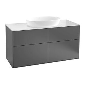 Villeroy und Boch Finion Waschtischunterschrank G91200GF 120x60,3cm, Emotion, Abdeckplatte black matt, Glossy white lacquer