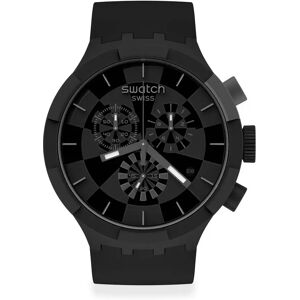 Swatch - Chronograph Uhr, Big Bold Checkpoint Black, 47mm, Black