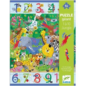 Djeco - Puzzle 1 Bis 10 Dschungel, 54 Teile, Multicolor