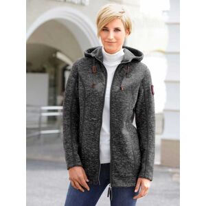 Casual Looks Kapuzenfleecejacke schwarz-meliert 48