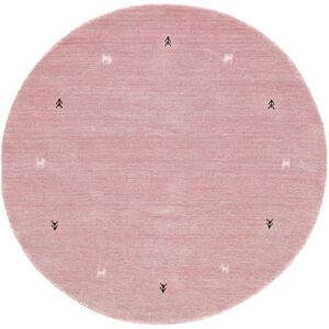 carpetfine Wollteppich »Gabbeh Uni«, rund, 15 mm Höhe, reine Wolle... rosa Ø 150 cm 1 St.