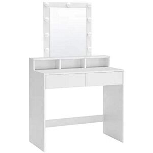VASAGLE Schminktisch weiss