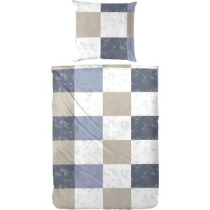 Primera Bettwäsche »Perkal Bettwäsche Gambit«, mit einem modernen Karo blau-braun B/L: 135 cm x 200 cm