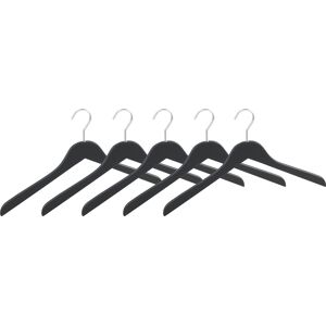 WENKO Kleiderbügel »Modell Paris«, (Set, 5 tlg.), Garderobenbügel aus Holz,... schwarz