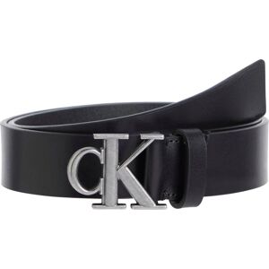 Calvin Klein Jeans Ledergürtel »MONOGRAM PLAQUE BUCKLE 35MM«, im schlichten... Black/Antique Silver 125