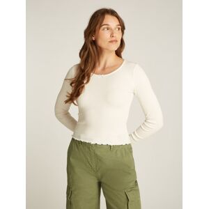 Tommy Jeans Langarmshirt »TJW SLIM SCALLOP«, mit Schleife Ancient White S (36)