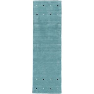 carpetfine Wollteppich »Gabbeh Uni, auch als Läufer und Rund erhältlich«,... türkis B: 75 cm 1 St.