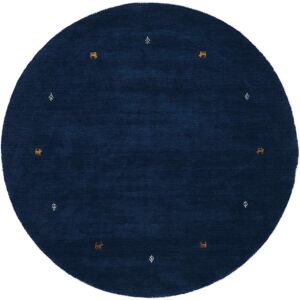 carpetfine Wollteppich »Gabbeh Uni«, rund, 15 mm Höhe, reine Wolle... blau Ø 250 cm 1 St.