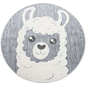 Paco Home Kinderteppich »Tweet 468«, rund, 12 mm Höhe, Flachgewebe,... grau Ø 200 cm 1 St.