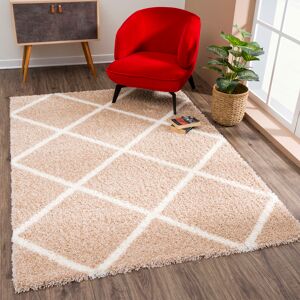 Sanat Hochflor-Teppich »Madrid«, rechteckig, 30 mm Höhe, Wohnzimmer,... beige B: 140 cm 1 St.