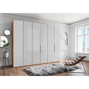 WIEMANN Drehtürenschrank »Monaco, Made in Germany, höhenverstellbare... Bianco-Eiche-Nachbildung/Glas Weiss
