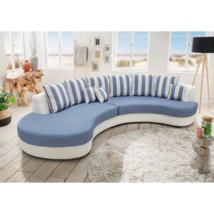INOSIGN Ecksofa »Limoncello organische Formensprache, OTTOs Choice, L-Form«,... weiss/blau/blau-weiss-gestreift