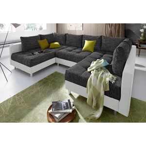 COLLECTION AB Wohnlandschaft »Antonia U-Form«, mit Federkern und zusätzlichem... hellgrau/schwarz
