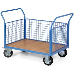 B2B Partner Plattformwagen mit 3 Gitterwänden, 1200 x 800 mm