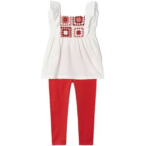 Mayoral Mädchen Set 2-Teilig Top Und Leggings Weiss Kinder Größe: 128 3705