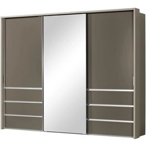 Höffner Schwebetürenschrank, 3-türig Mitta ¦ braun ¦ Maße (cm): B: 260 H: 24