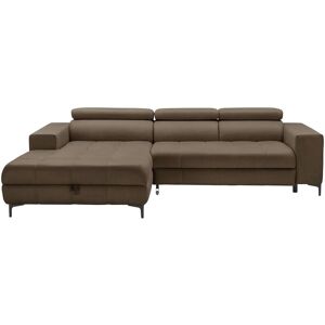 switch Ecksofa aus Mikrofaser Caro ¦ braun ¦ Maße (cm): B: 289 H: 93