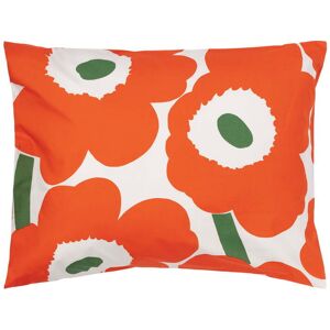 Marimekko - Unikko Kopfkissenbezug, 50 x 70 cm, offwhite / orange / grün