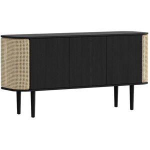 UMAGE - Treasures Sideboard mit 3 Türen, schwarz / Wiener Geflecht