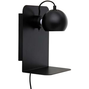 Frandsen - Ball Wandleuchte USB mit Ablage, schwarz matt