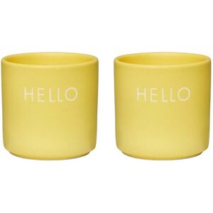 Design Letters - Eierbecher, Hello / yellow (2er-Set)