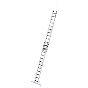 Munk Günzburger Steigtechnik MUNK Stufen- Seilzugleiter 2-teilig mit Handlauf und Ausstiegsholm 2x12 Stufen