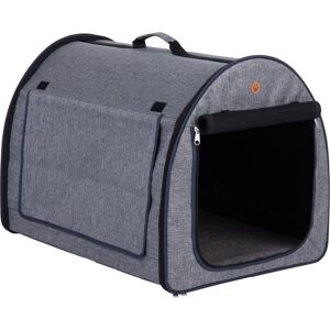 zooplus Exclusive Faltbare Transporthütte Easy Go Größe L: B 57 x T 77 x H 63 cm - grau Hund