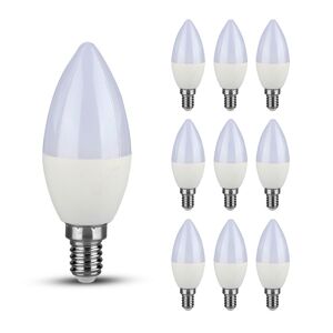 V-TAC Satz von 10 LED-Lampen mit Samsung-Chip 7 Watt E14 Kunststoff 6400K