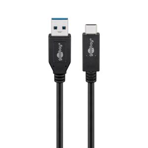 Goobay USB 3.1 GEN 2 (USB 3.0) USB-C (M) naar USB-A (M) kabel - 10Gbit/s - Bis zu 60W - USB-Adapter - OTG-Kabel - USB-C (M) auf USB-A (M) Adapter - 0.5m - 10Gbit/s - GEN 2 - schwarz