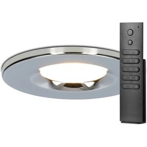 HOFTRONIC™ Komplettset 10 Stück dimmbaren LED Einbaustrahlern Chrom Venezia 6 Watt 2700K IP65 inkl. Fernbedienung