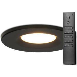 HOFTRONIC™ Komplettset 10 Stück dimmbarer LED Einbaustrahlern Schwarz Venezia 6 Watt 2700K IP65 inkl. Fernbedienung