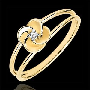 Edenly Ring BlÃ¼te - Erste Rose - Gelbgold und Diamant - 9 Karat