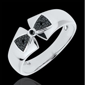 Edenly Ring Schleife Amelia in WeiÃŸgold mit schwarzen Diamanten