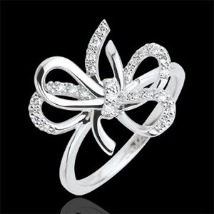 Edenly Ring Verspielte Schleife - Silber und Diamanten