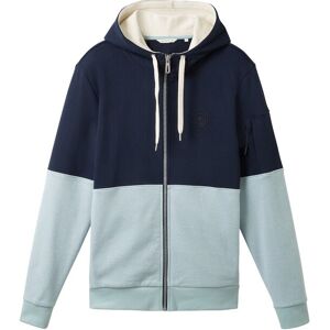 TOM TAILOR Herren Sweatjacke, blau, Colour Blocking, Gr. XXXL