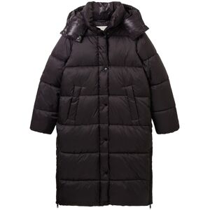 TOM TAILOR Damen Puffer-Mantel mit Kapuze, schwarz, Uni, Gr. XXXL