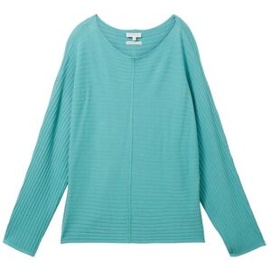 TOM TAILOR Damen Pullover mit Struktur, blau, Uni, Gr. S