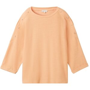 TOM TAILOR Damen 3/4 Arm Shirt mit Knöpfen, orange, Uni, Gr. XS