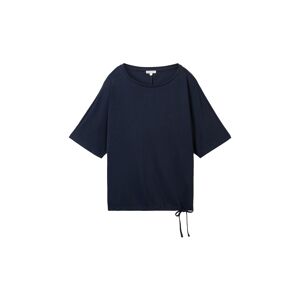 TOM TAILOR Damen T-Shirt mit Rundhalsausschnitt, blau, Uni, Gr. S